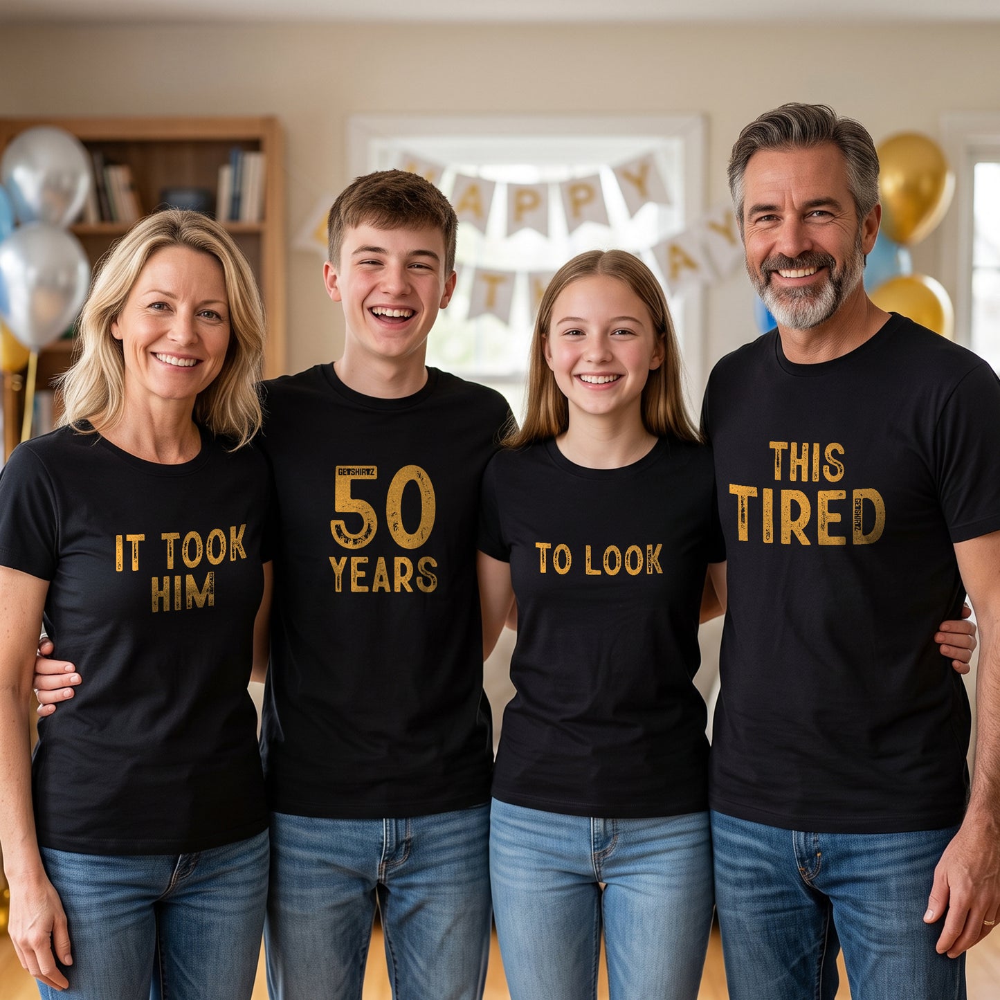 It Took Him 50 Years To Look This Tired Birthday Lineup Shirts