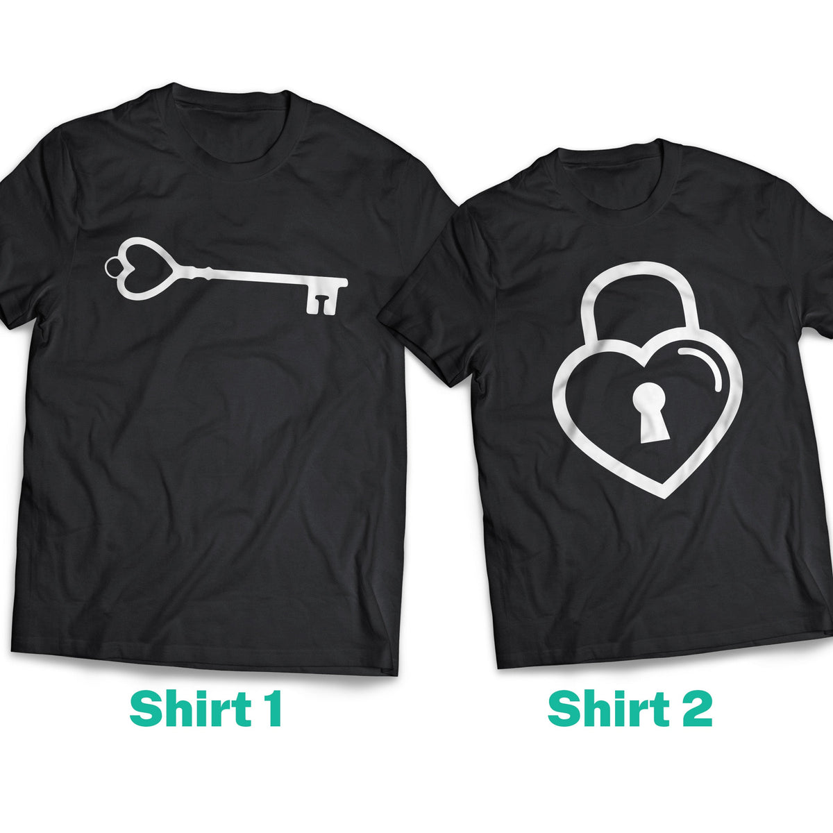 Key and Heart Couple Shirt