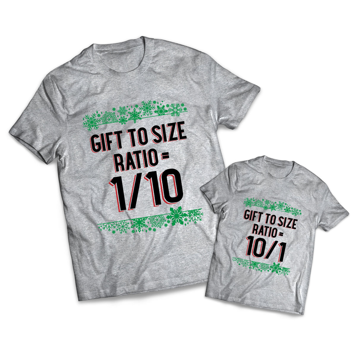 Gift To Size Ratio Set - Christmas - Matching Shirts