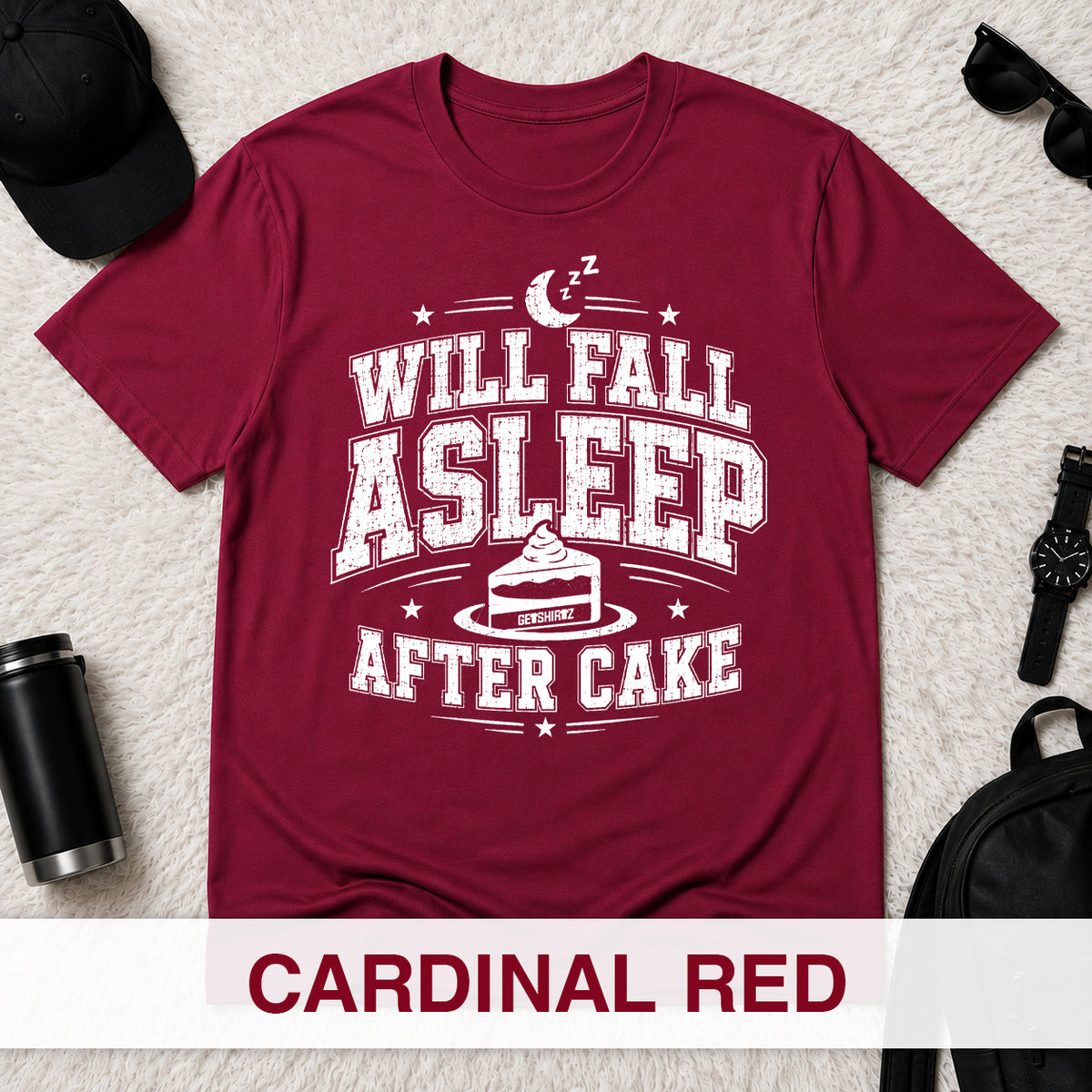 Will Fall Asleep After Cake - The Birthday Boss Crew Shirt