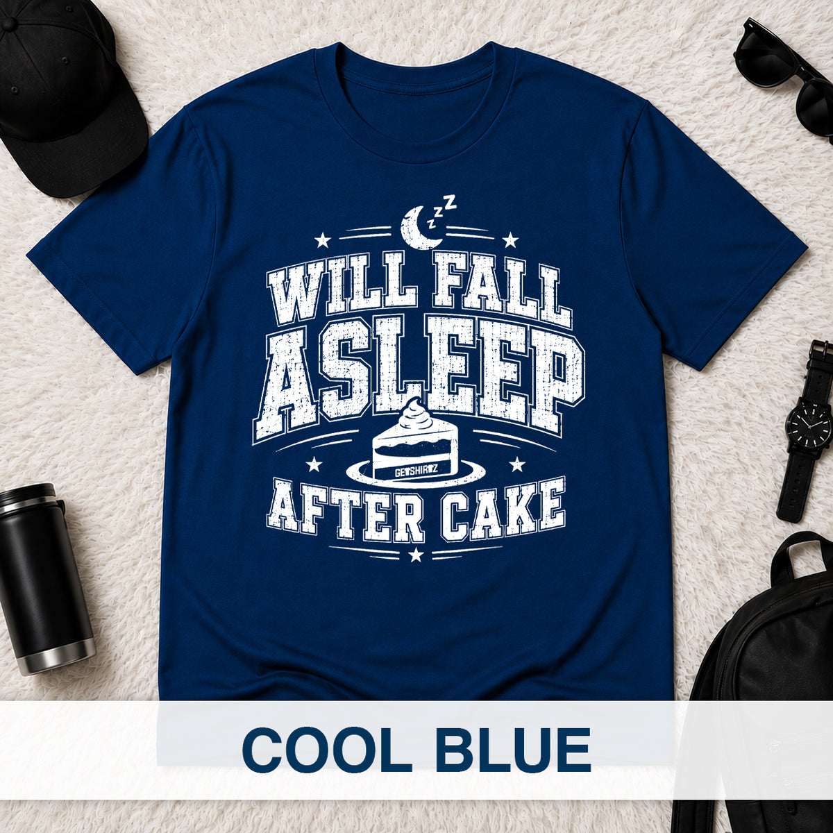 Will Fall Asleep After Cake - The Birthday Boss Crew Shirt