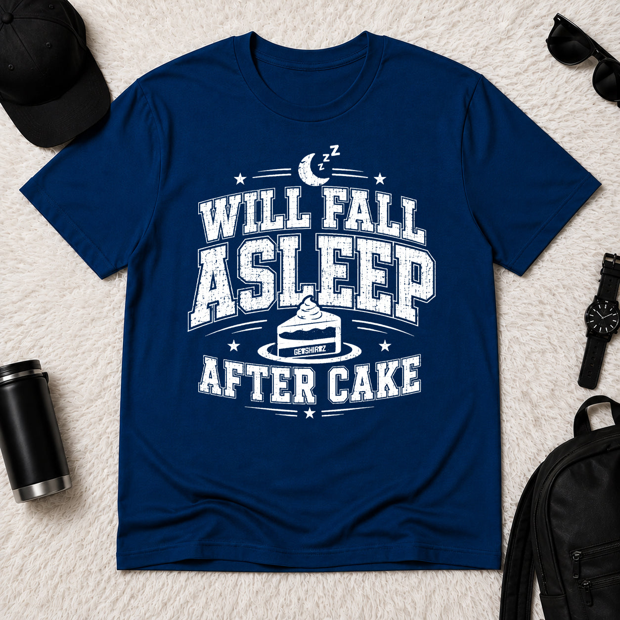 Will Fall Asleep After Cake - The Birthday Boss Crew Shirt