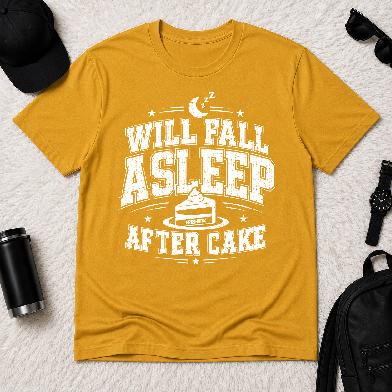 Will Fall Asleep After Cake - The Birthday Boss Crew Shirt