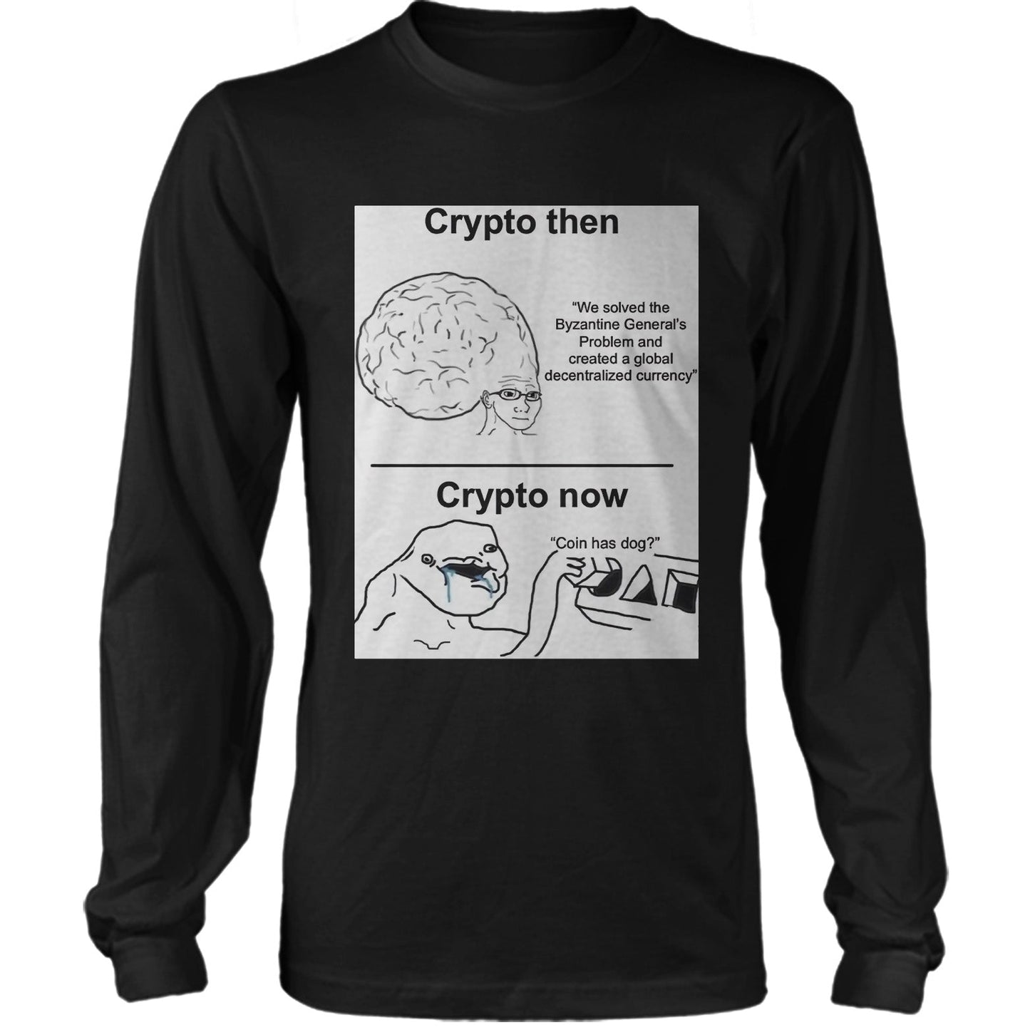 Crypto Then Vs Crypto Now Funny Shirt