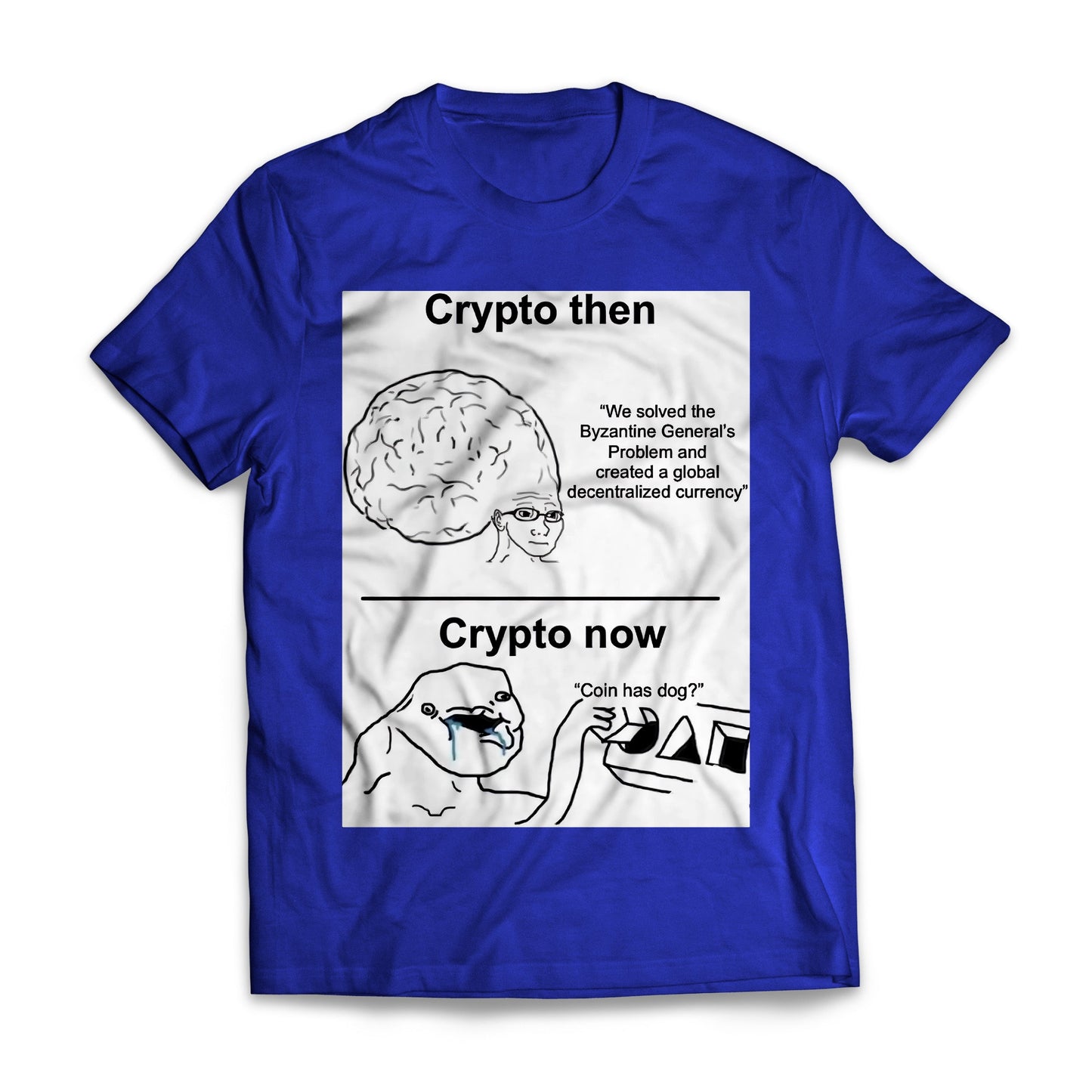 Crypto Then Vs Crypto Now Funny Shirt