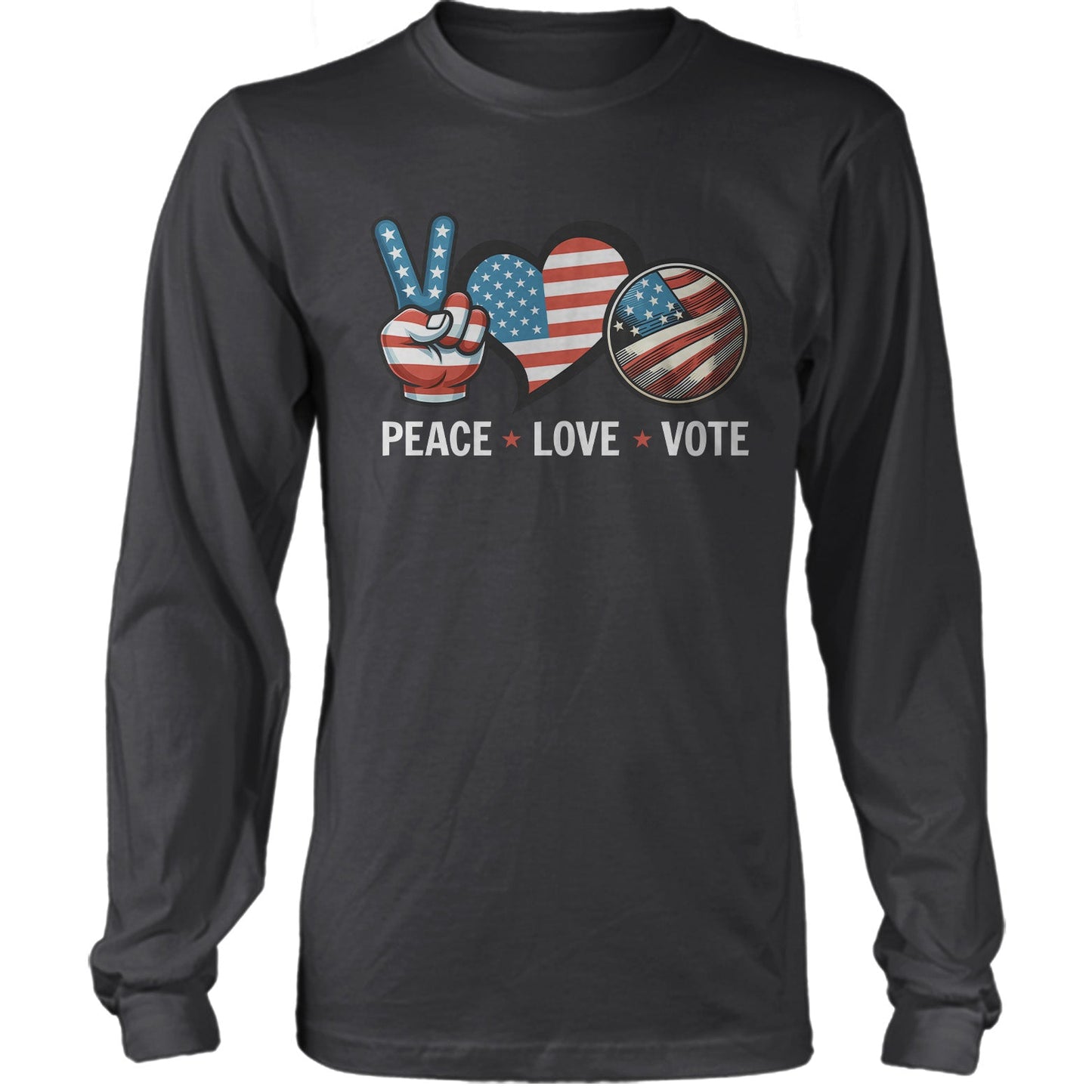 Peace Love Vote US Election T-shirt for Republicans, Democratic Party