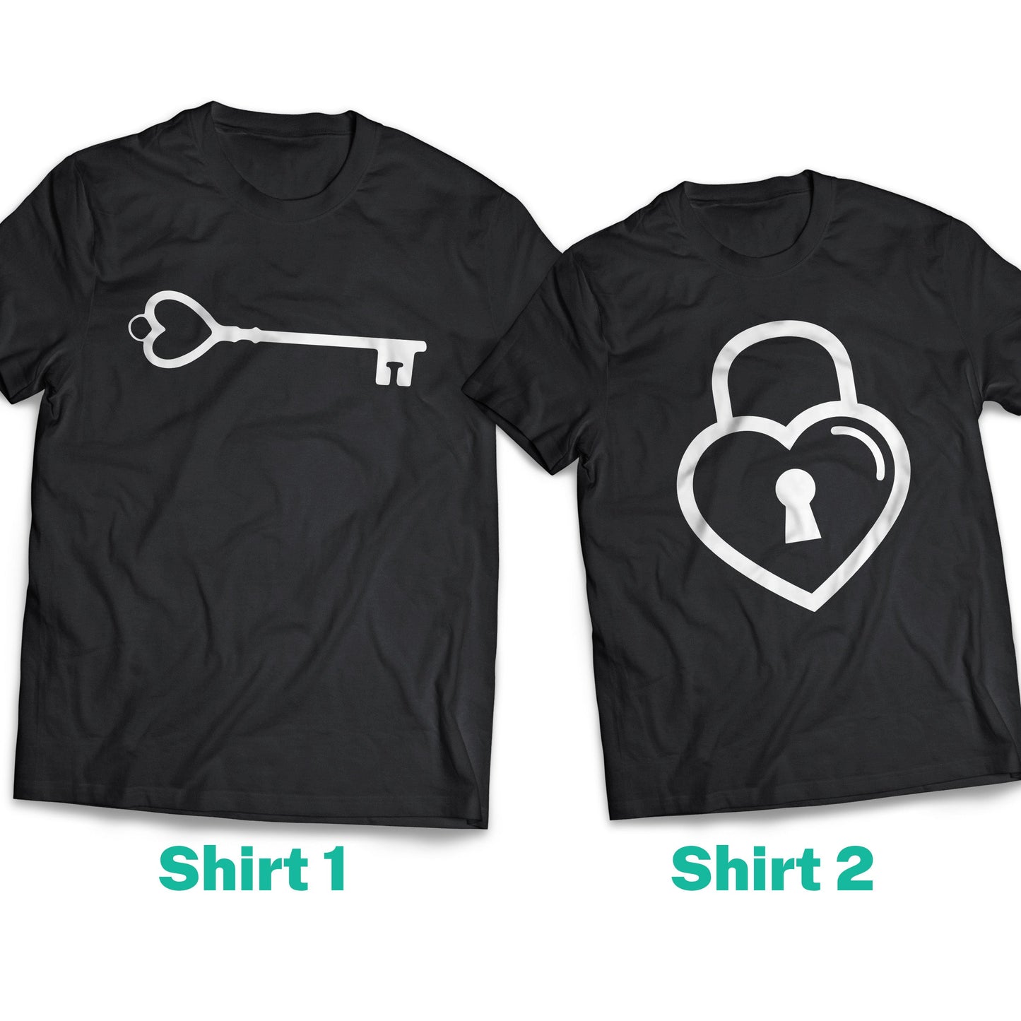 Key and Heart Couple Shirt