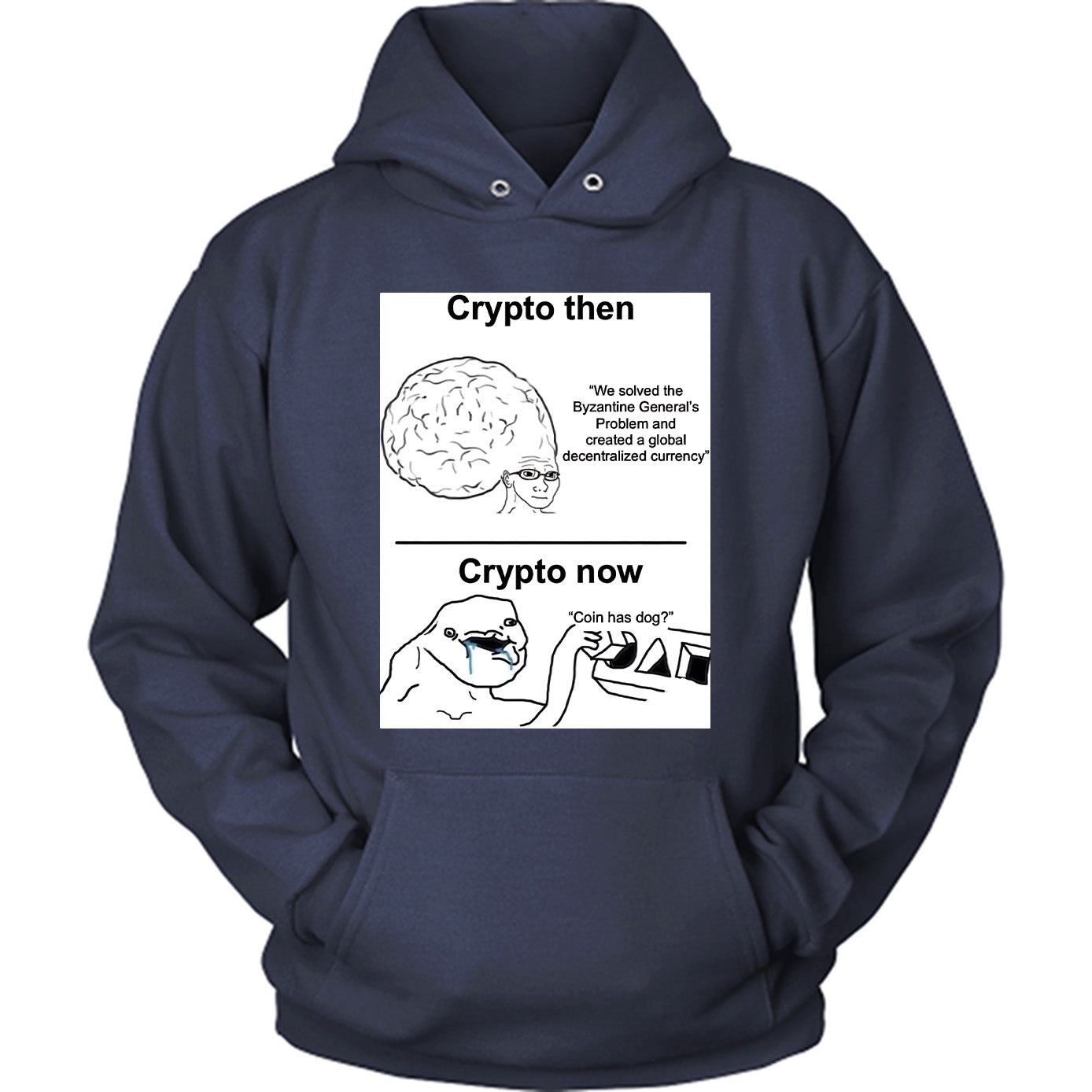 Crypto Then Vs Crypto Now Funny Shirt