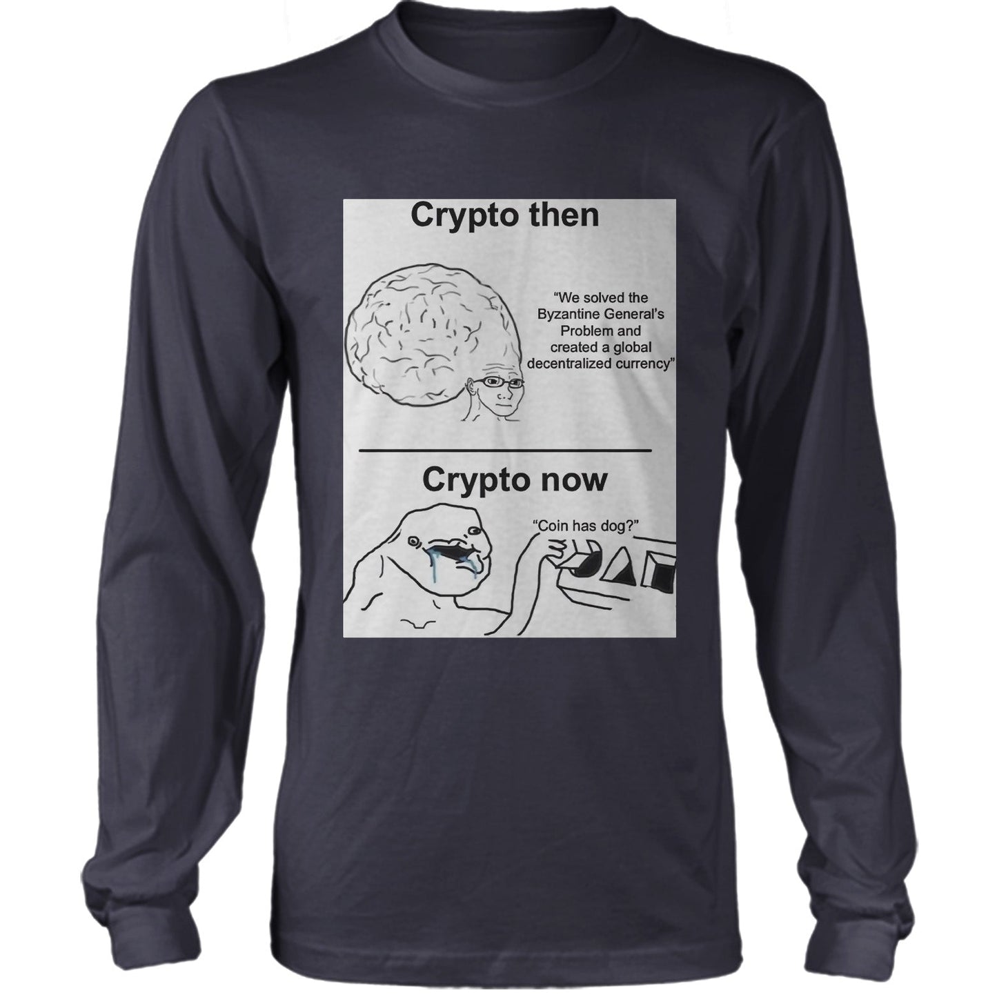 Crypto Then Vs Crypto Now Funny Shirt