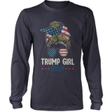 Trump Girl 2024 Messy Bun US Presidential Election T-shirt for Republicans