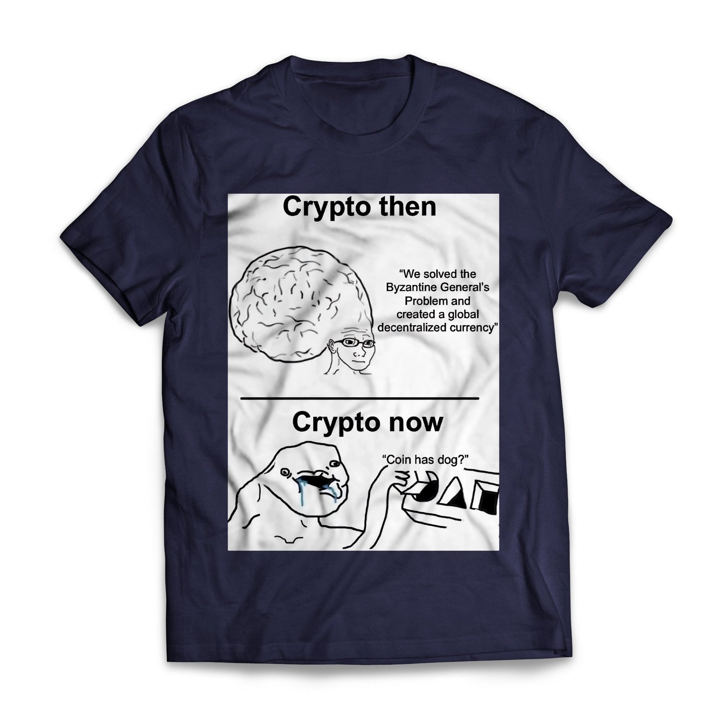 Crypto Then Vs Crypto Now Funny Shirt