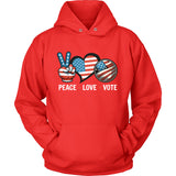 Peace Love Vote US Election T-shirt for Republicans, Democratic Party