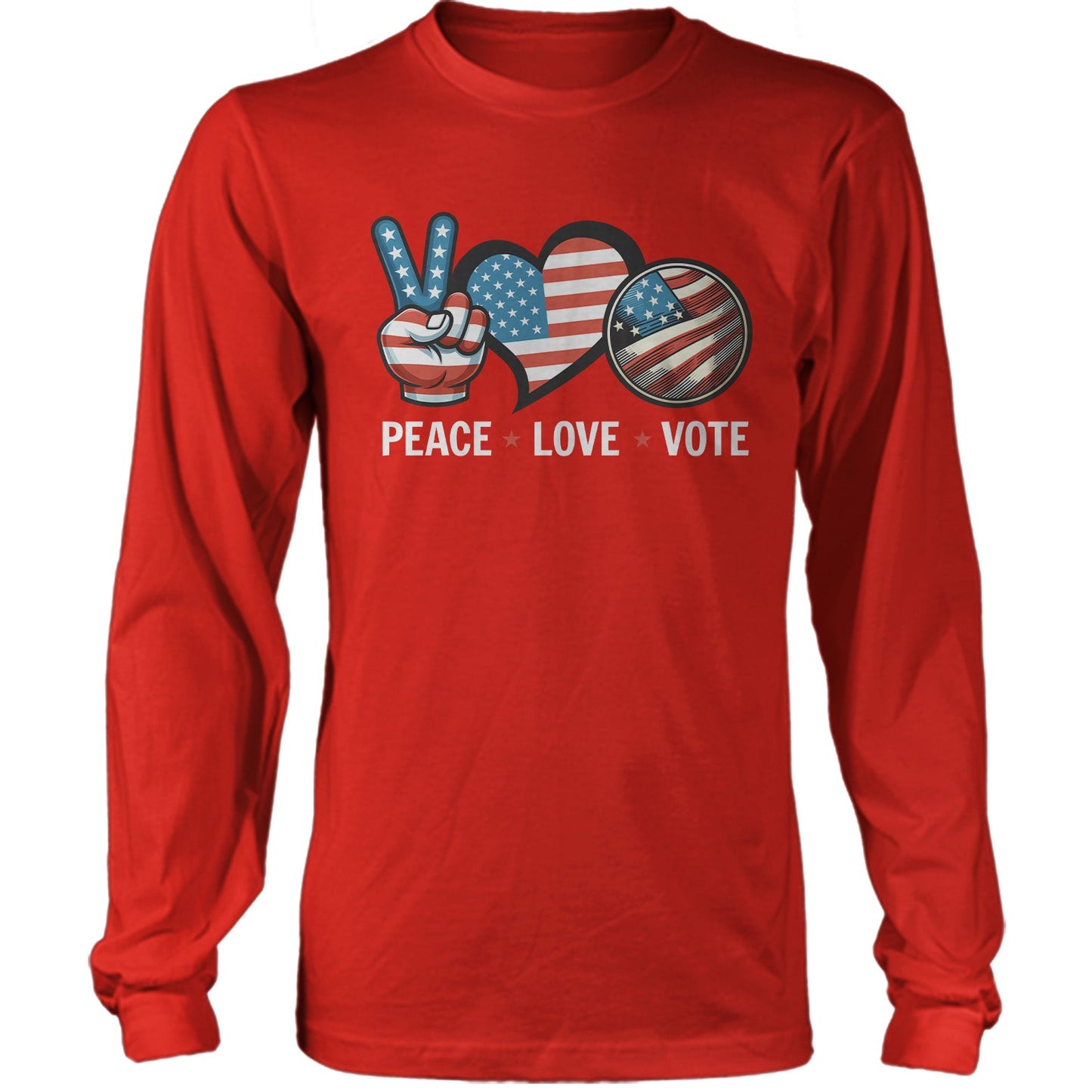 Peace Love Vote US Election T-shirt for Republicans, Democratic Party