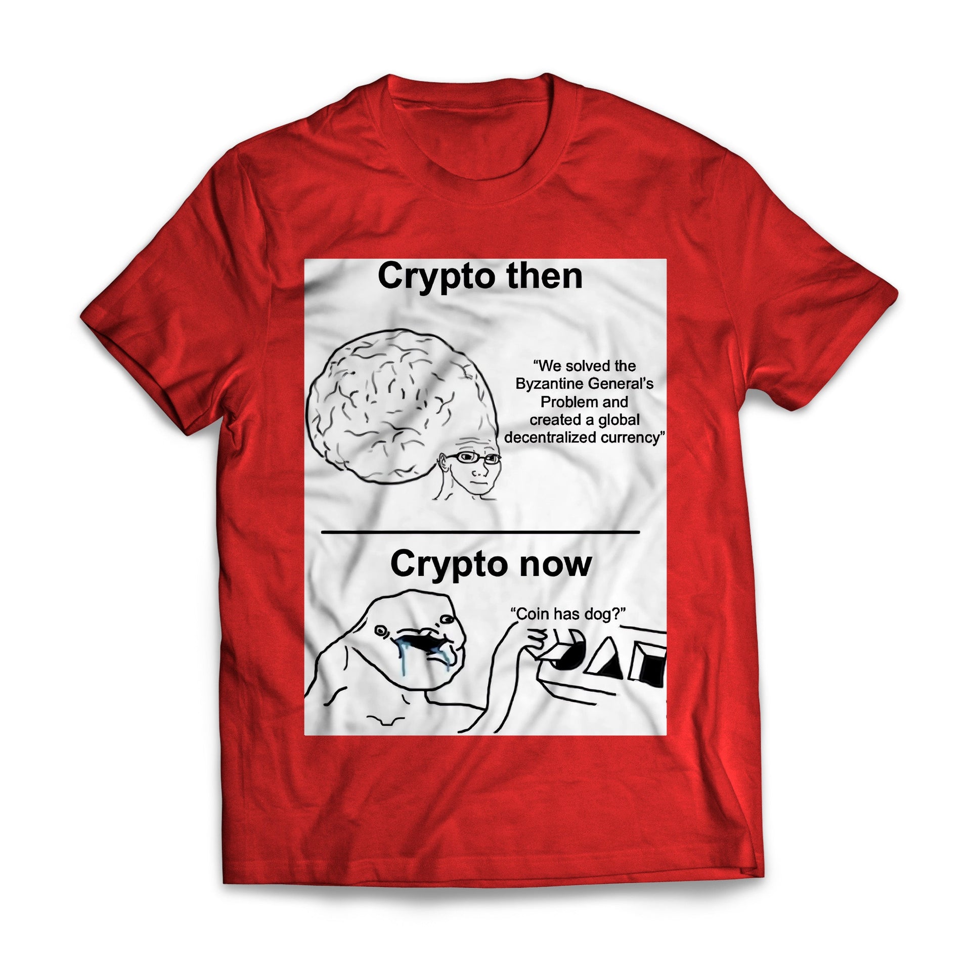 Crypto Then VS Crypto Now Funny Shirt - Crypto T-Shirt M / Long Sleeve Tee / Black