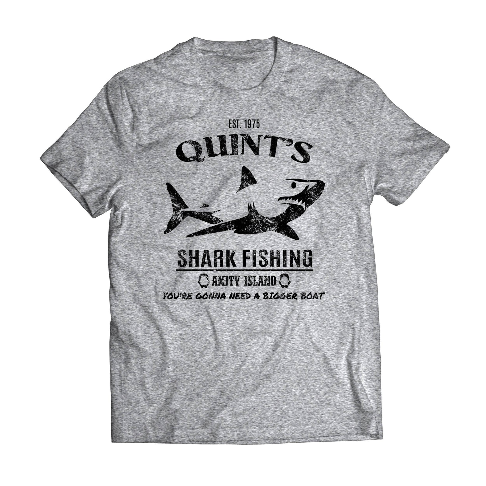 Quint's Shark Fishing Light - Jaws T-Shirt M / Short Sleeve Tee / Heather Grey