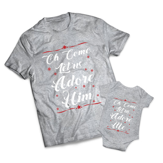 Come Let Us Adore Him Set - Christmas -  Matching Shirts