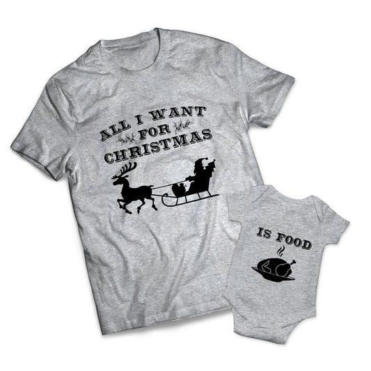 All I Want Is Food Set - Christmas -  Matching Shirts