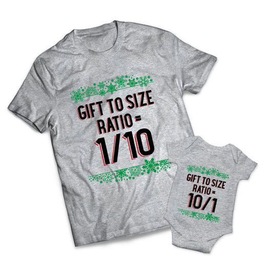 Gift To Size Ratio Set - Christmas -  Matching Shirts