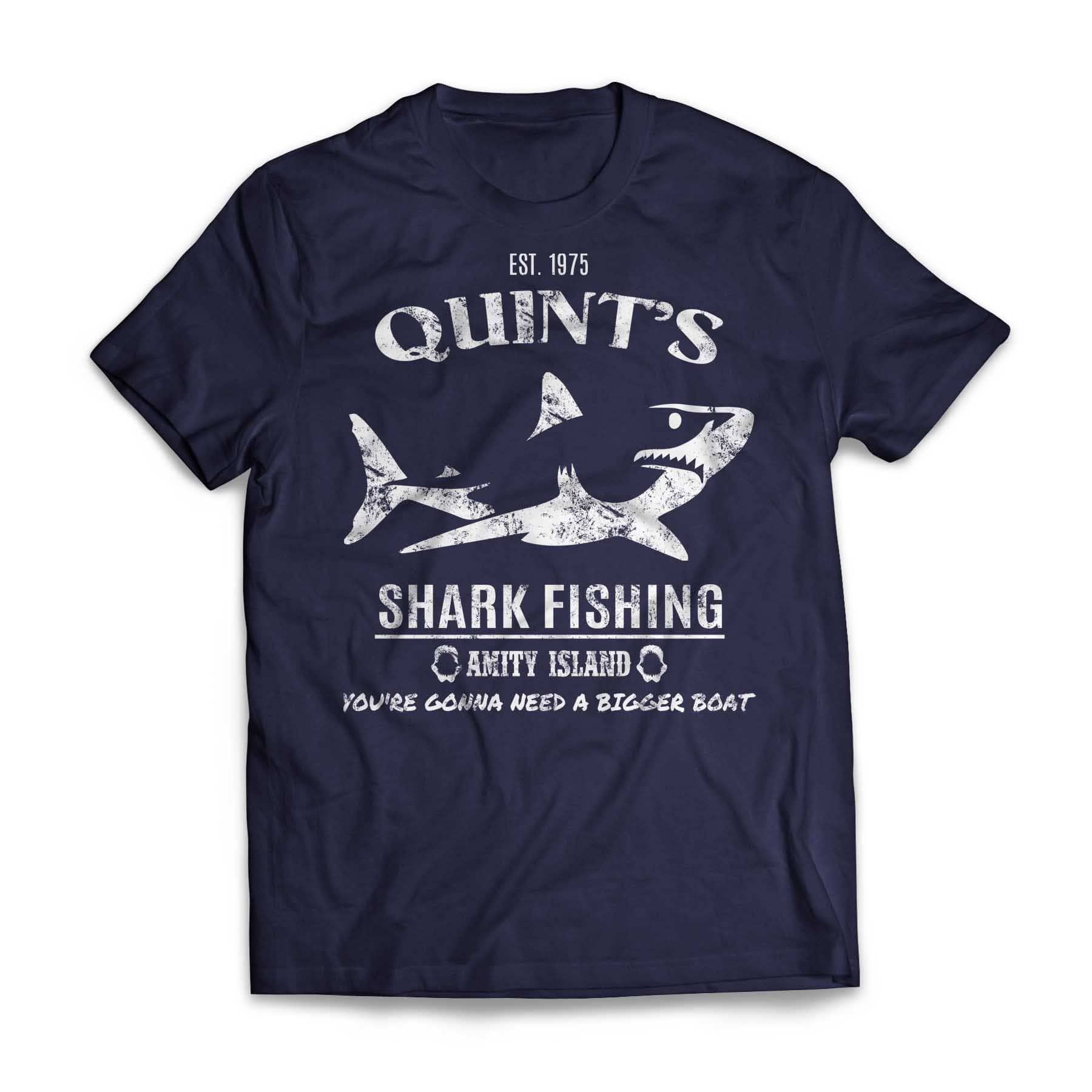 Quints Shark Fishing - Jaws T-Shirt S / Short Sleeve Tee / Grey