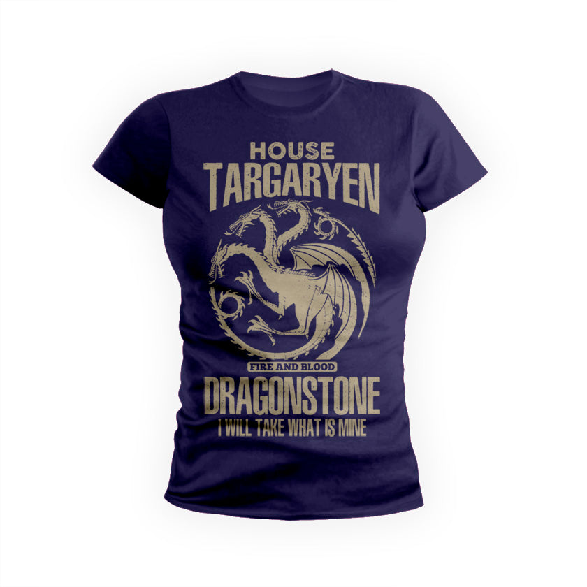 Game Of Thrones House Targaryen Damen T-Shirt – Offizielles Merch, 100% Baumwolle, Schwarz