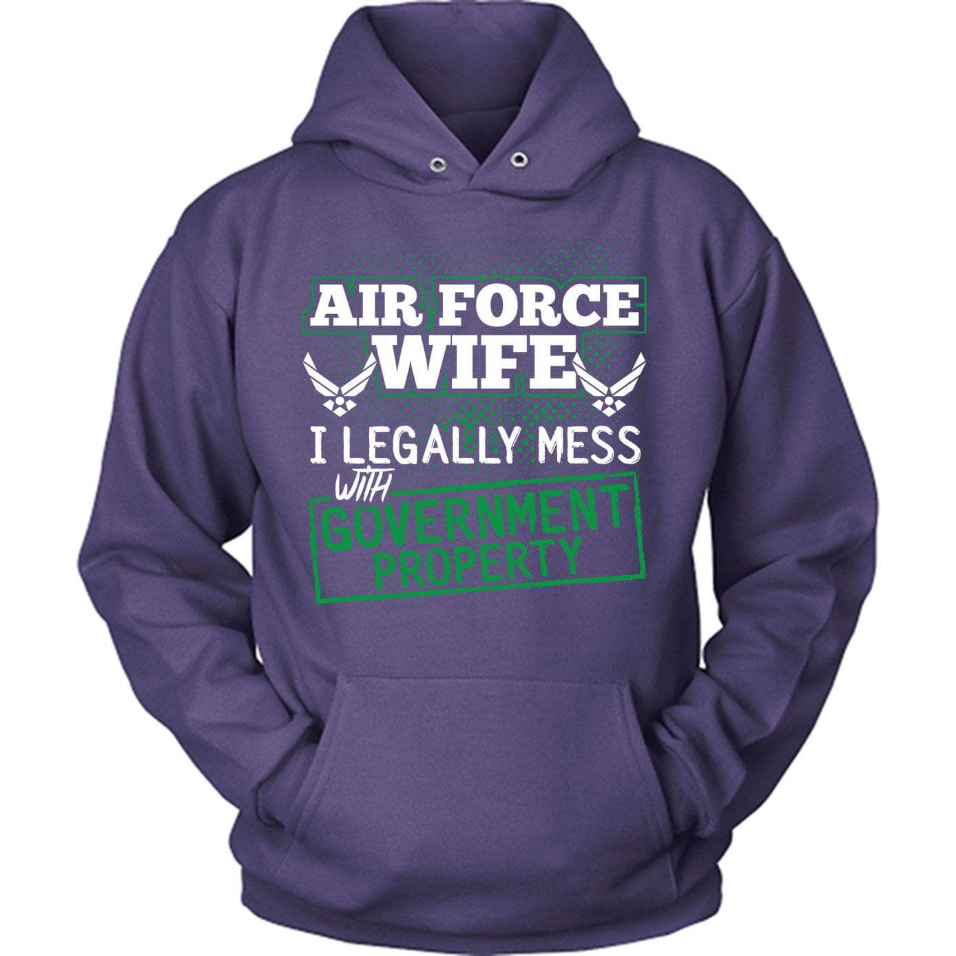 Air Force Wife Government Property - S / Hoodie / Purple