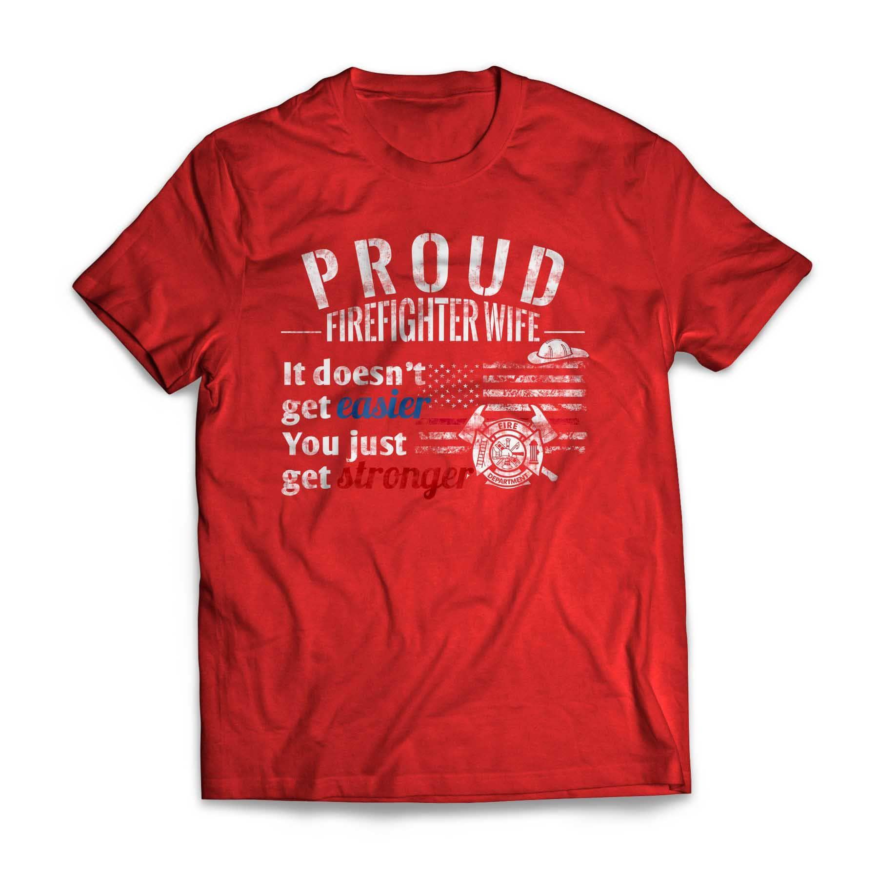 Proud Firefighter Wife Red
